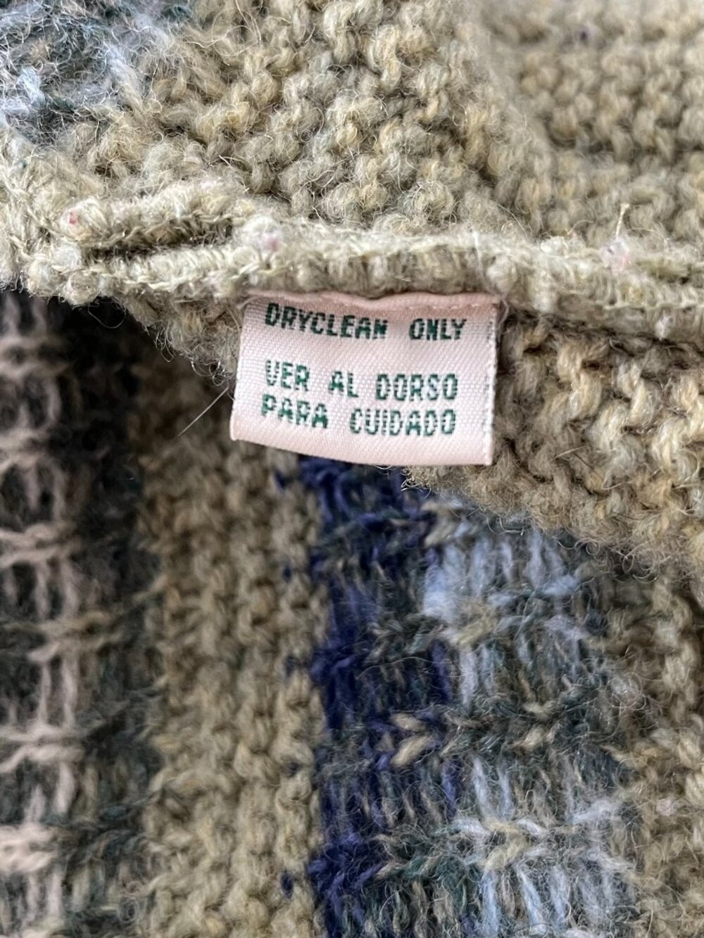 Women's Vintage Fisherman Sweater, Olive Green, Size Large, 100% Wool - Picture 14 of 14